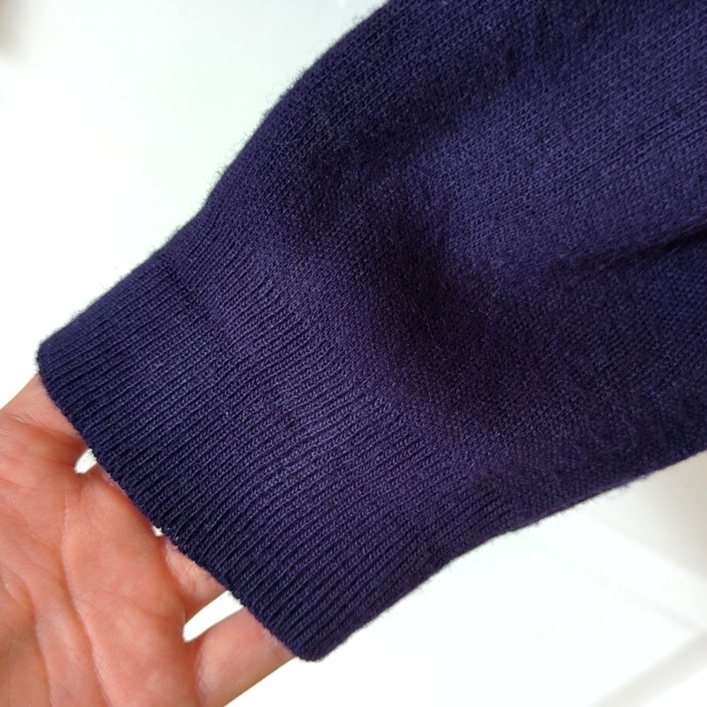 Jantzen 90's Vintage Classic & Cozy Long Sleeve V-neck Knit Sweater Navy XL - Picture 8 of 10